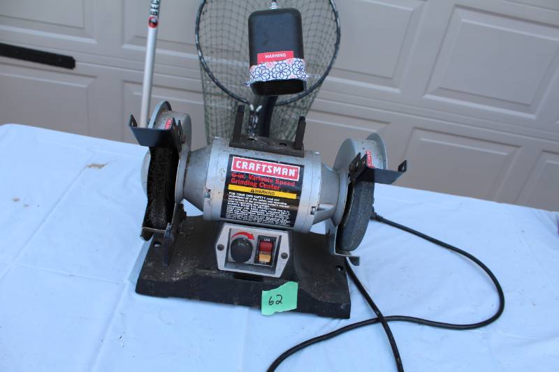lot 62 image: Craftsman 6in. Variable Speed Grinding Center with 2-Wheels