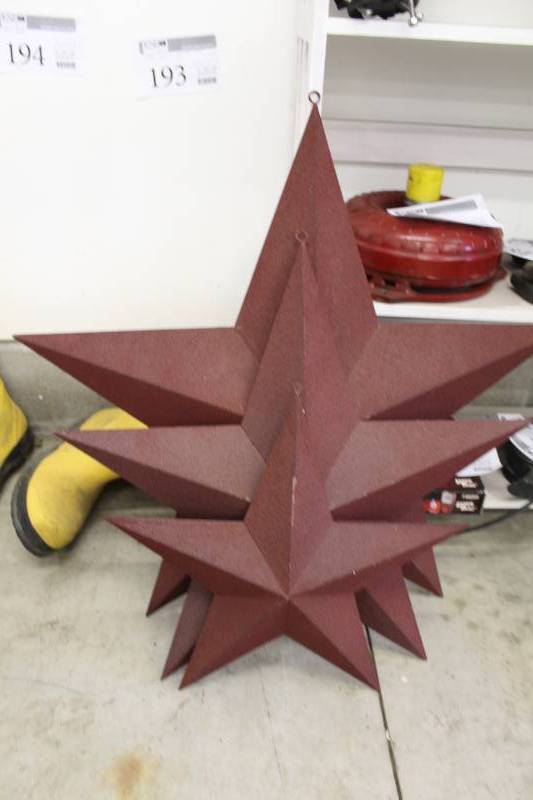 lot 193 image: Lot of (3) Decorative Red Stars