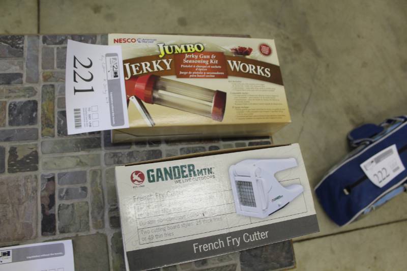 lot 221 image: Gander Mountain French Fry Cutter, Nesco Jumbo Jerky Works