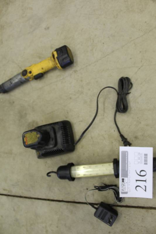lot 216 image: Cordless Drill with Battery, Battery and Battery Charger, Light