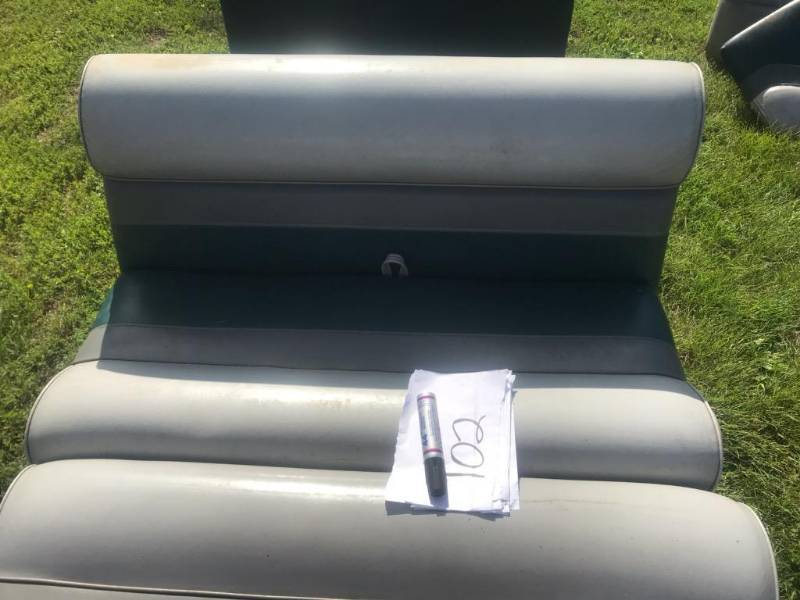 lot 34 image: Pair of 42 vinyl covered boat seat benches, plastic bases, no worries about rotten wood