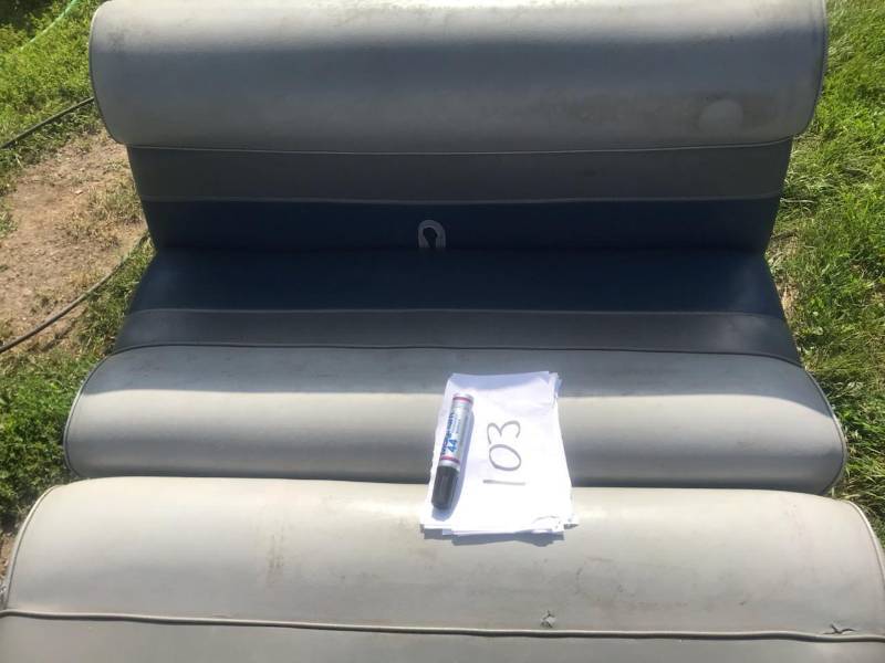 lot 35 image: Pair of 42 vinyl covered boat seat benches, plastic bases, no worries about rotten wood