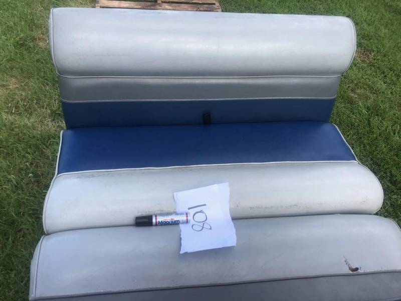 lot 40 image: Pair of 42 vinyl covered boat seat benches, plastic bases, no worries about rotten wood