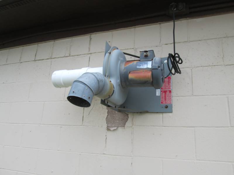 3 Exhaust blower vacuums mounted on...