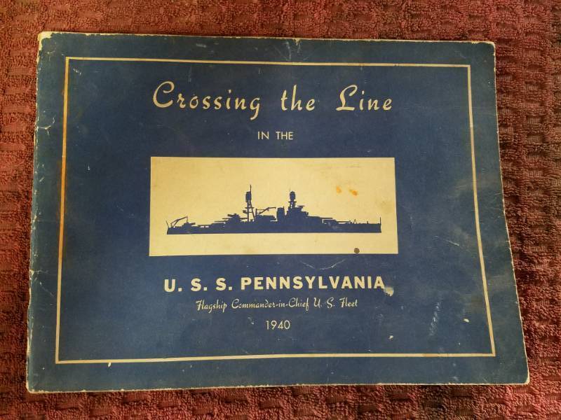 lot 54 image: Crossing the Line 1940 Book U.S.S Pennsylvania