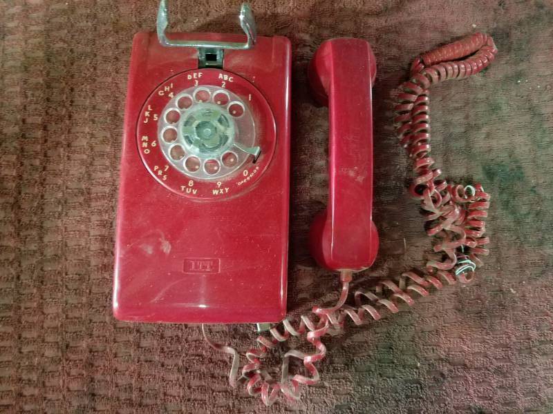 lot 58 image: Vintage wall phone red