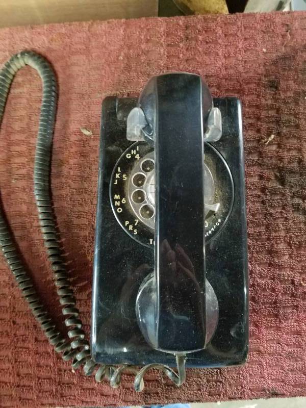 lot 59 image: Vintage wall phone Black