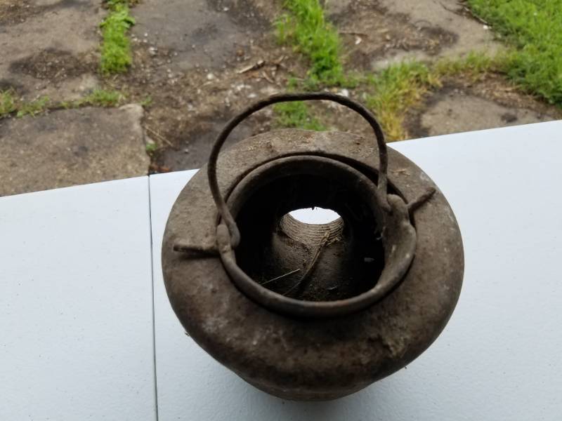lot 81 image: 6 inch Cast Iron down spout for a old hand pump well