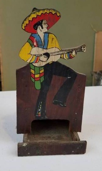 lot 112 image: Wooden Match Box Holder