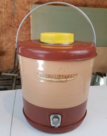lot 122 image: Vintage sports master by Columbian water jug