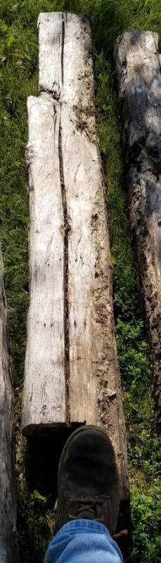 lot 240 image: Reclaimed log cabin wood various types of wood