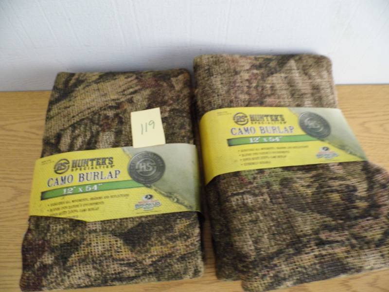 lot 119 image: Lot of 2 Cammo Burlap