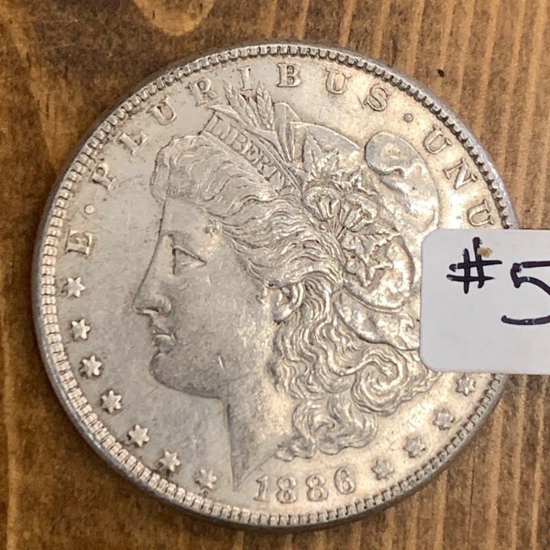 lot 5 image: 1886 Morgan Silver Dollar Coin