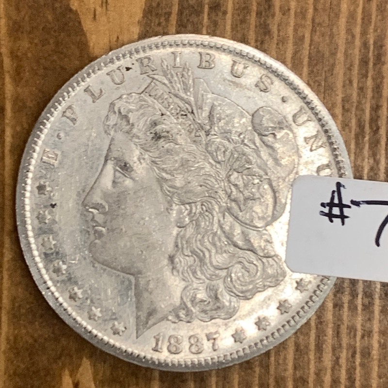 lot 7 image: 1887-S Morgan Silver Dollar Coin