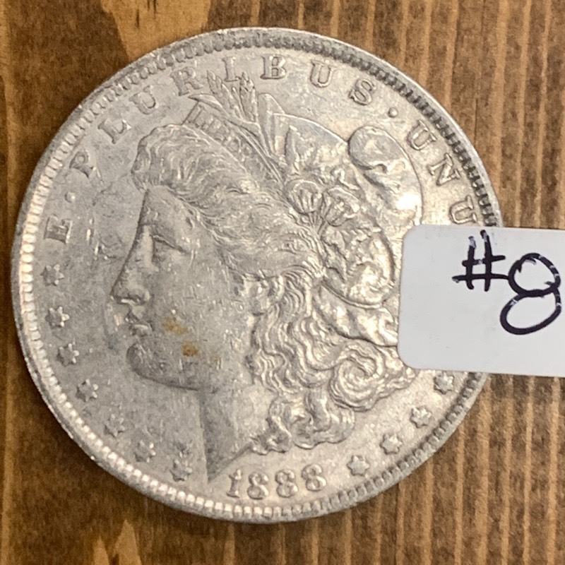 lot 8 image: 1888 Morgan Silver Dollar Coin