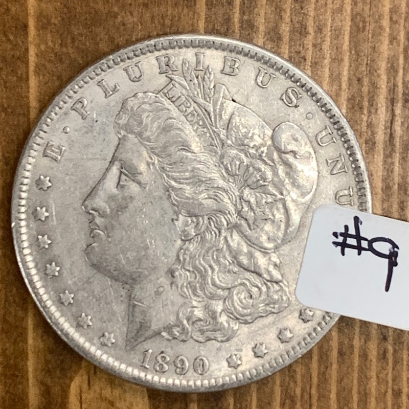 lot 9 image: 1890 Morgan Silver Dollar Coin