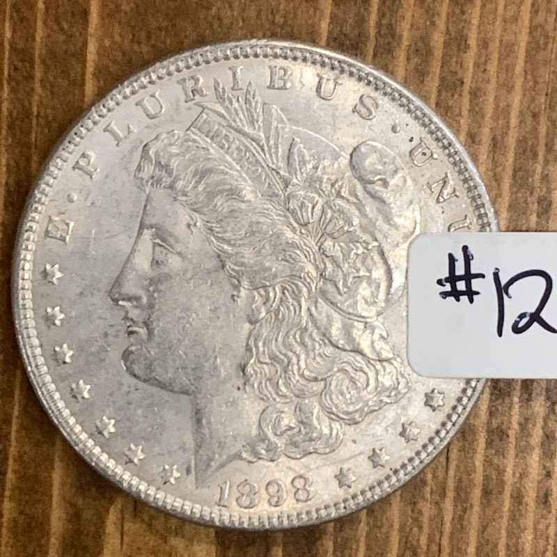 lot 12 image: 1898 Morgan Silver Dollar Coin