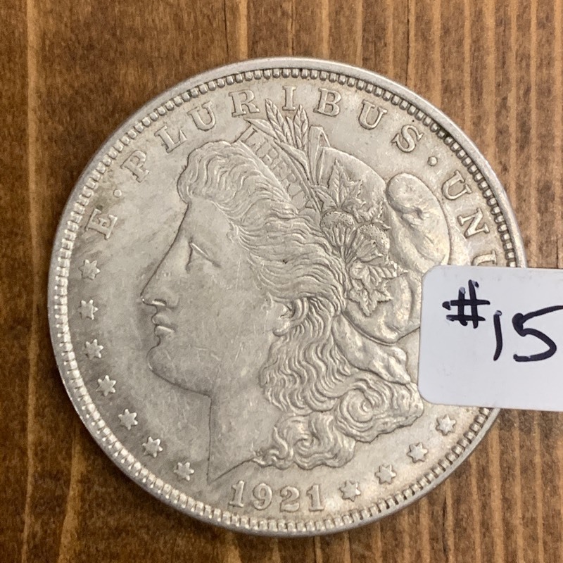 lot 15 image: 1921 Morgan Silver Dollar Coin