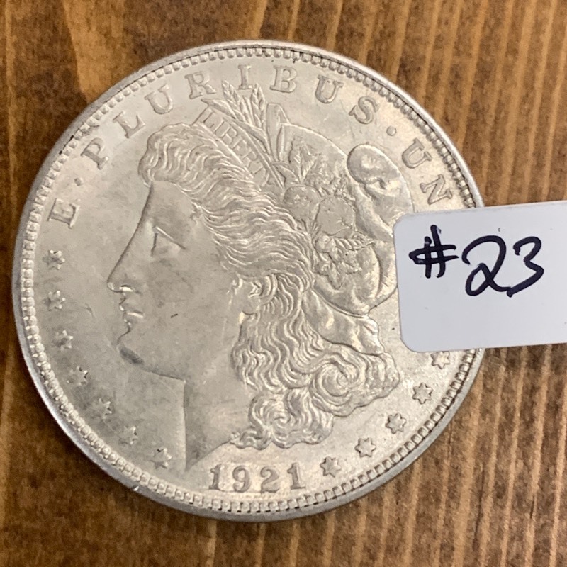lot 23 image: 1921-D Morgan Silver Dollar Coin
