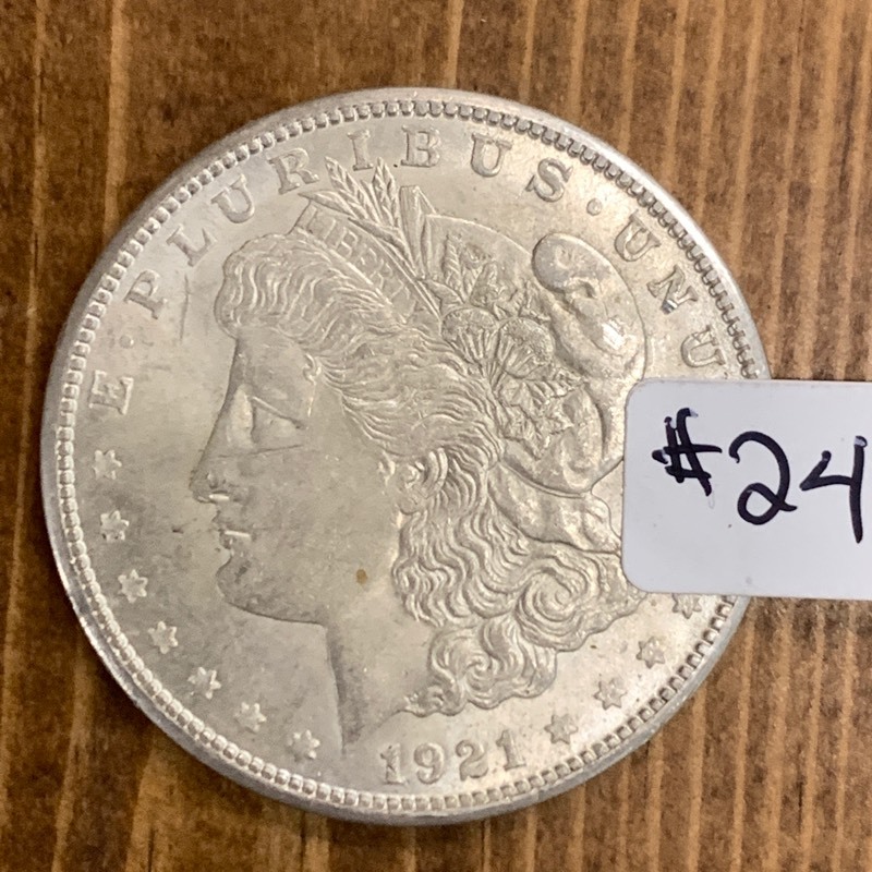 lot 24 image: 1921-S Morgan Silver Dollar Coin