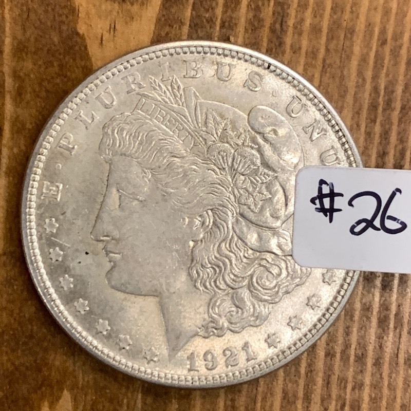 lot 26 image: 1921-S Morgan Silver Dollar Coin