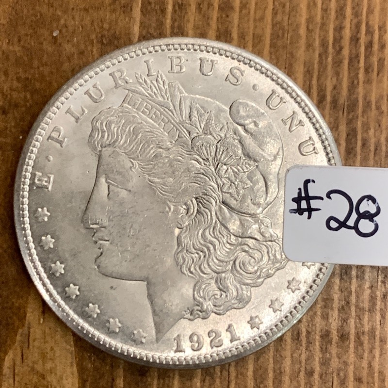 lot 28 image: 1921-S Morgan Silver Dollar Coin