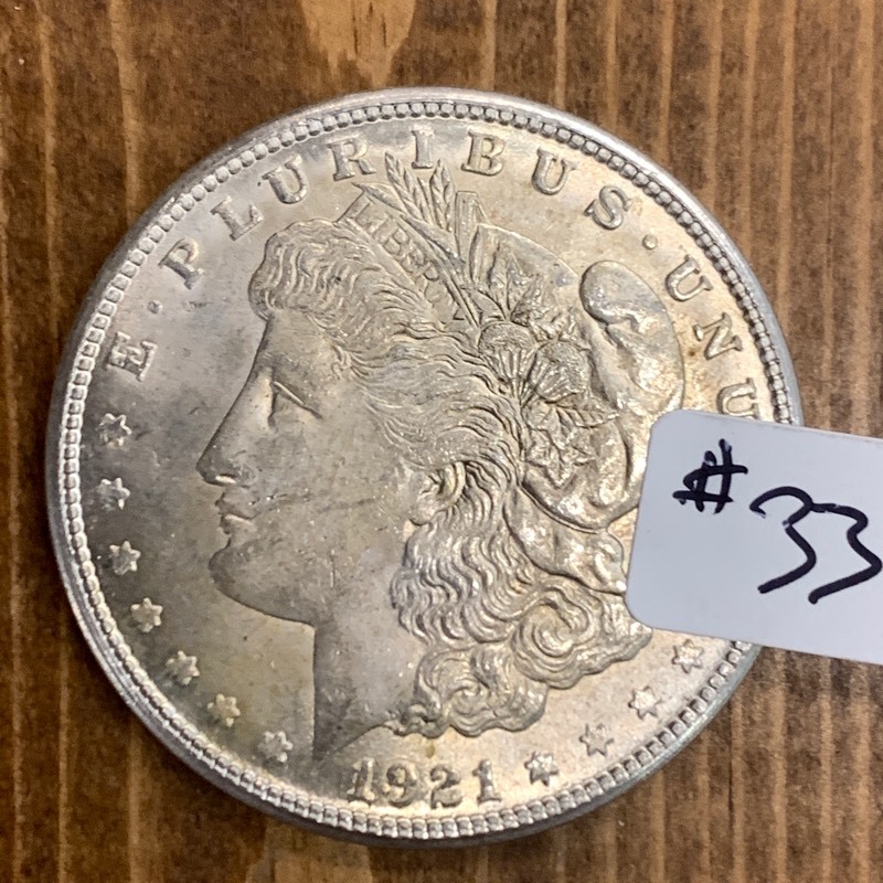 lot 33 image: 1921-S Morgan Silver Dollar Coin