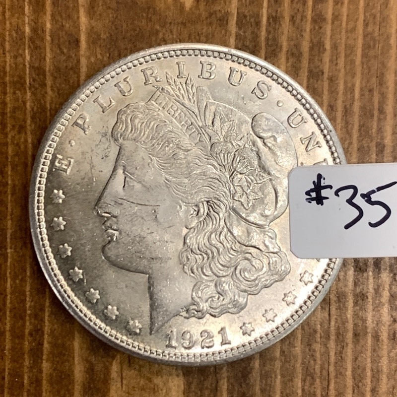lot 35 image: 1921-S Morgan Silver Dollar Coin