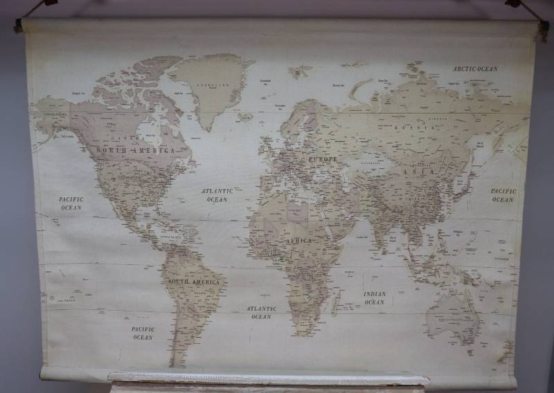 lot 27 image: Decorative Wall Shelves and Map