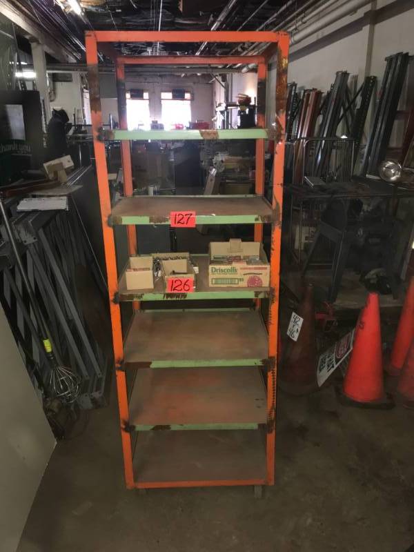lot 127 image: Heavy Duty 7-Shelf Rolling cart
