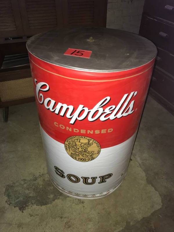 lot 15 image: Campbells Soup Inflatable 20 Diameter 30 H