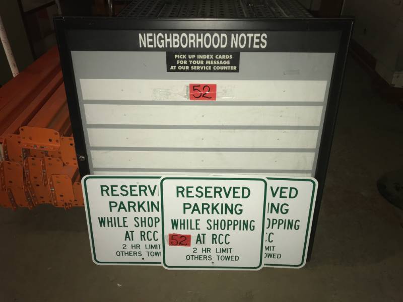 lot 52 image: Bulletin Board & misc signs