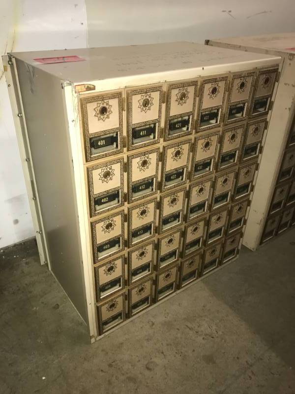 lot 54 image: Authentic Mid Century Post Office Boxes (30)