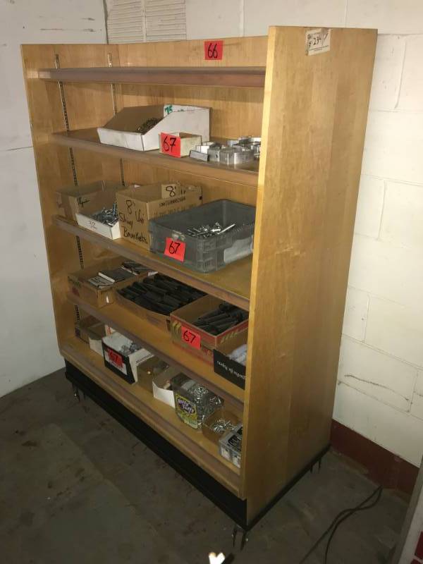 lot 66 image: Large Maple Cabinet on wheels