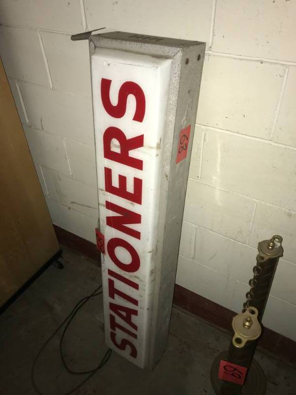 lot 68 image: Lighted Sign Stationers