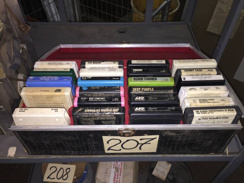 lot 207 image: Timex Watch Tester Mid Century, 8-track tape cassettes (23) wcarry case