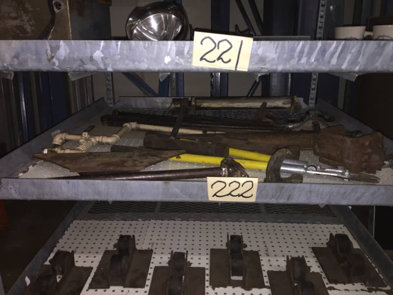lot 222 image: Shelf of Misc with Thors Hammer
