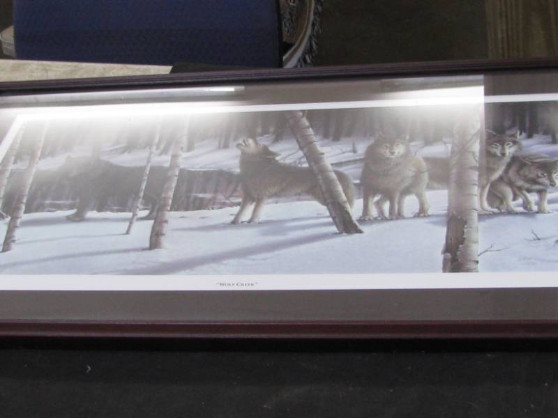 lot 90 image: Framed Wolf Print