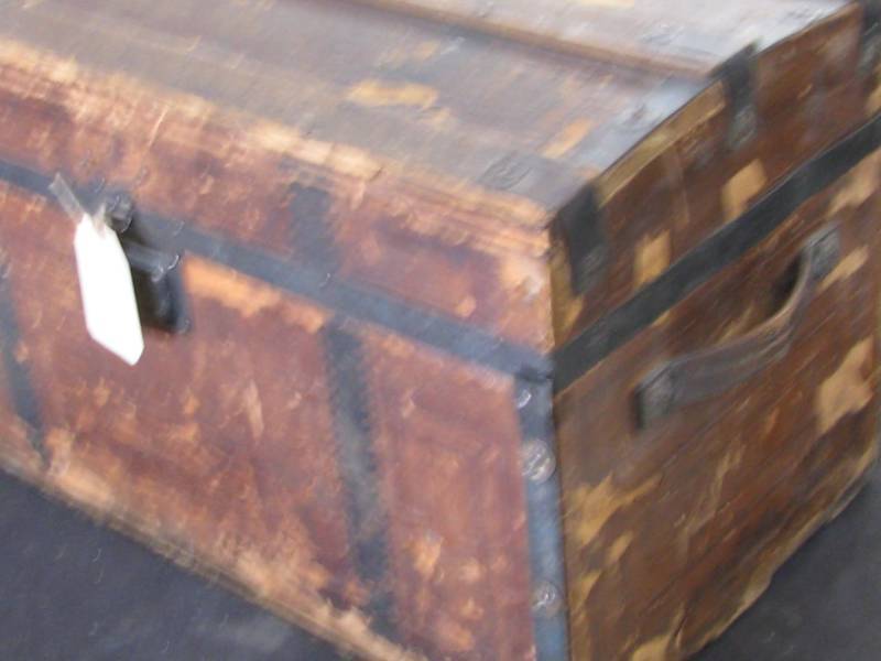 lot 103 image: Antique Wood Trunk
