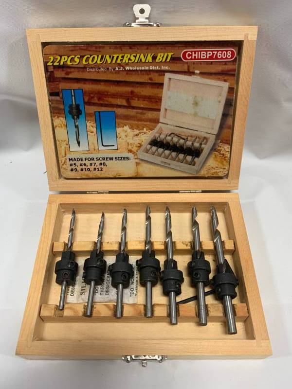 lot 52 image: Countersink Drill Bit Set New
