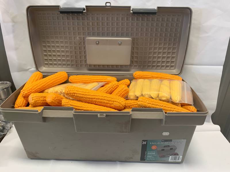 lot 71 image: Toolbox filled with Decoy Corn