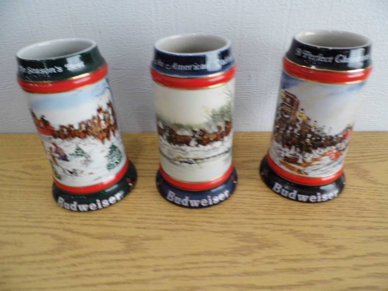 lot 47 image: Lot of 3 Budweiser Steins