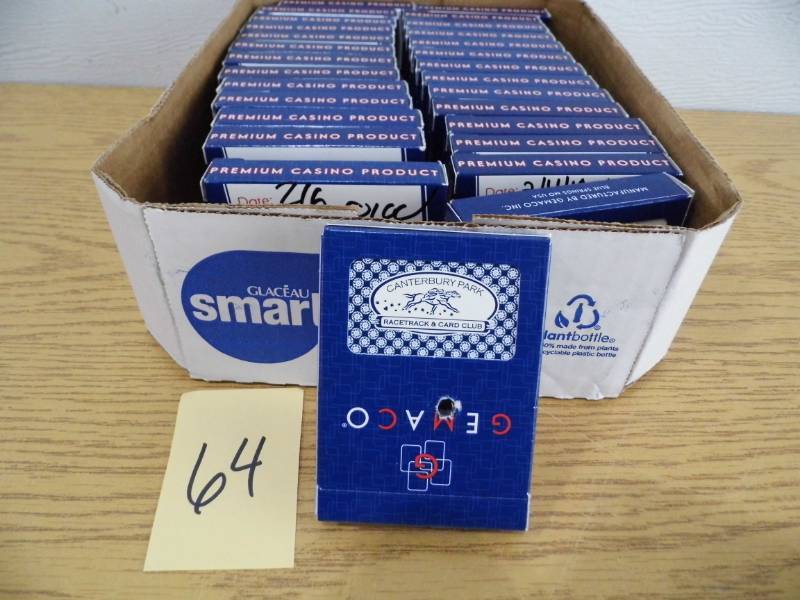 lot 64 image: Lot of 28 Decks of Blue  Casino Playing Cards