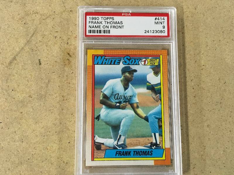 lot 270 image: 1990 Topps Frank Thomas Name On Front Card Mint 9