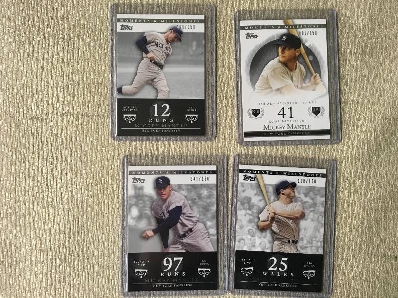 lot 275 image: Four Mickey Mantle Cards