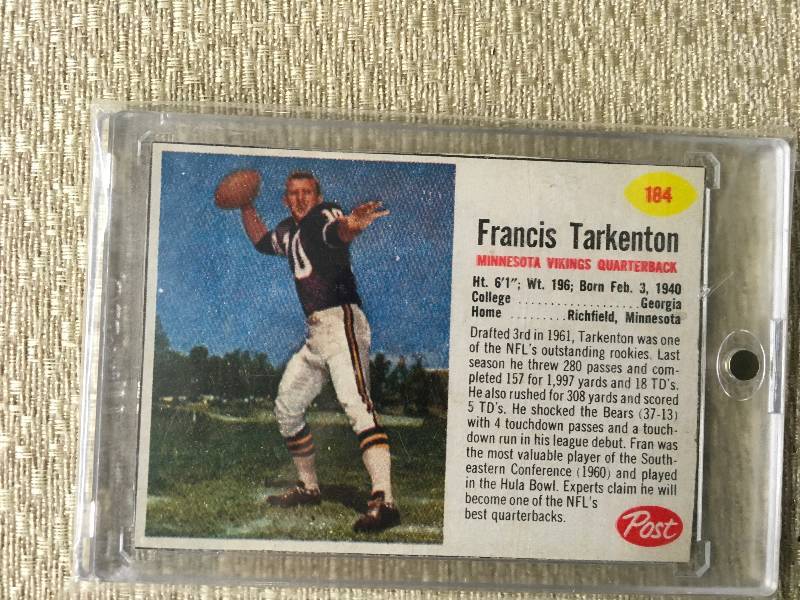 lot 276 image: Post Fran Tarkenton Card