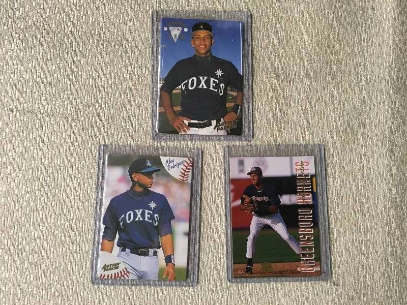 lot 335 image: Three Alex Rodriguez Cards