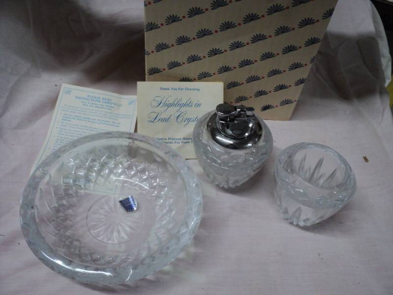 Princess House 3 Piece Crystal Set,...