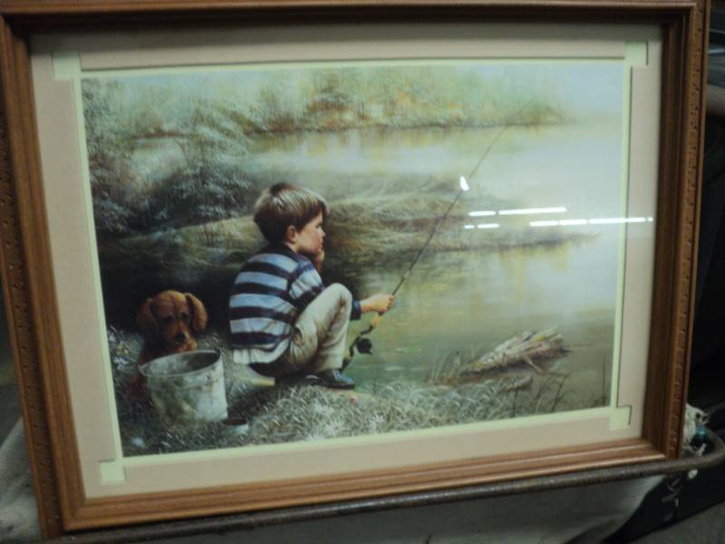 Homco Picture Boy Fishing 18 x 14 ...