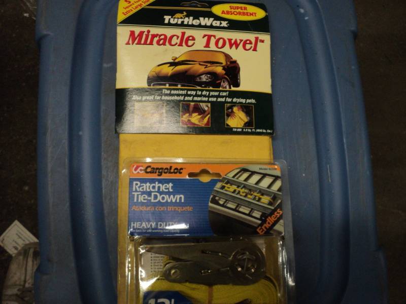 Ratchet Tie Down and Miracle Towel...